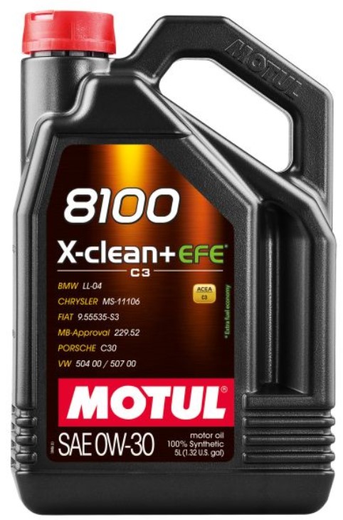 OLEJ MOTUL 0W30 5L X-CLEAN+ 8100 EFE / C3 / 504.00 507.00 / LL04 / MB 229.52 / C30 111678 MOTUL